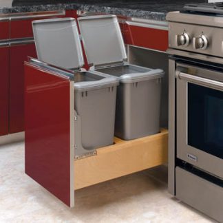 Double Bottom Mount Rev-A-Motion™ Wood Waste Containers