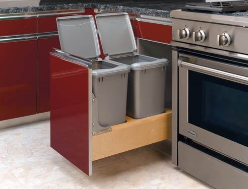 Double Bottom Mount Rev-A-Motion™ Wood Waste Containers