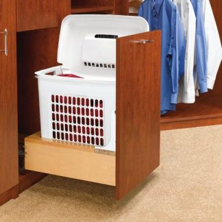 Hamper Bottom Mount Rev-A-Motion with Polymer Bin for Bathroom/Vanity
