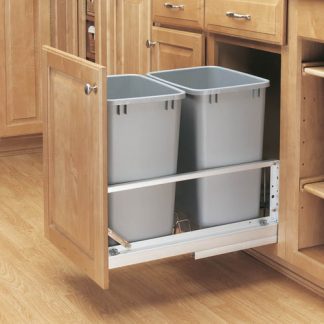 Double Bottom Mount Aluminum Waste Containers