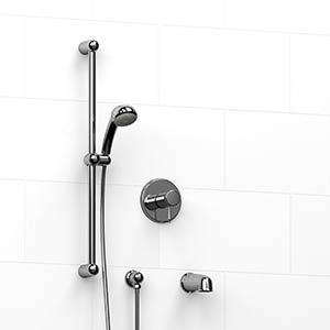 Georgian - ½" 2-way Type T/P coaxial system with spout and hand shower rail - KIT#1223GN