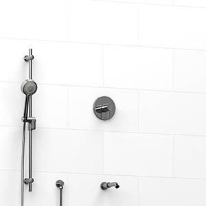 Pallace - ½" 2-way Type T/P coaxial system with spout and hand shower rail - KIT#1223PATM