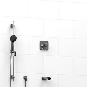 Salome - ½" 2-way Type T/P coaxial system with spout and hand shower rail - KIT#1223SA