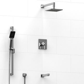 Mizo - Type T/P ½" coaxial 3-way system with hand shower rail, shower head and spout - KIT#1345MZ