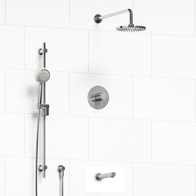 Pallace - Type T/P ½" coaxial 3-way system with hand shower rail, shower head and spout - KIT#1345PATM - Image 3