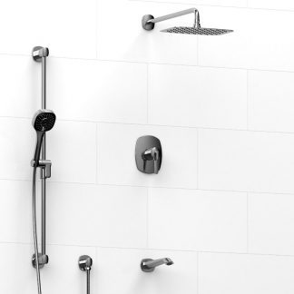 Venty - Type T/P ½" coaxial 3-way system with hand shower rail, shower head and spout - KIT#1345VY
