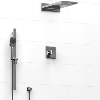 Optimum - Type T/P ½" coaxial 3-way system with hand shower rail and rain and cascade shower head - KIT#7045