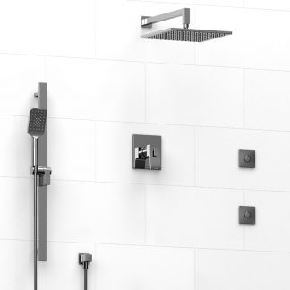 Optimum - Type T/P ½" coaxial system with hand shower rail, 2 body jets and shower head - KIT#8145