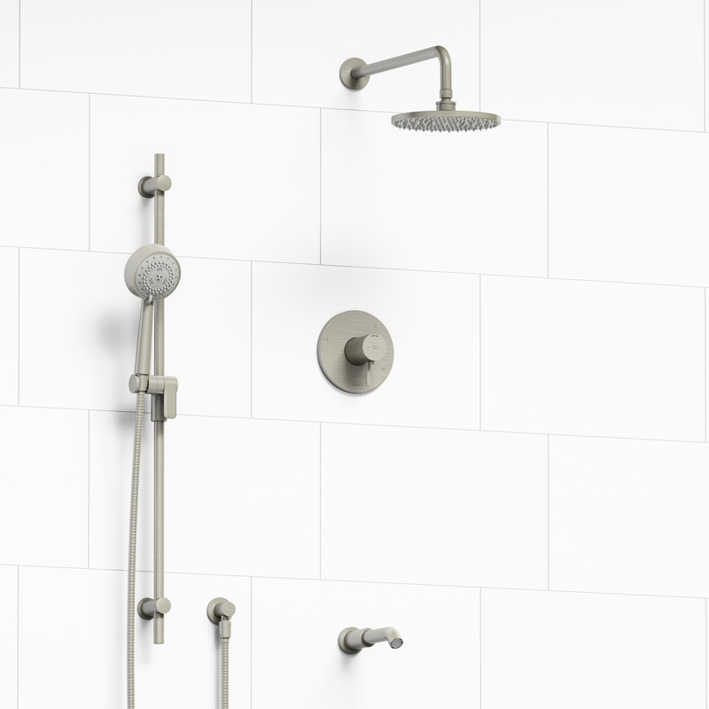 Pallace - Type T/P ½" coaxial 3-way system with hand shower rail, shower head and spout - KIT#1345PATM - Image 2