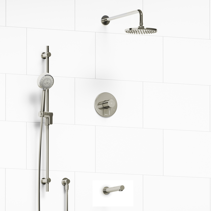 Pallace - Type T/P ½" coaxial 3-way system with hand shower rail, shower head and spout - KIT#1345PATM - Image 4