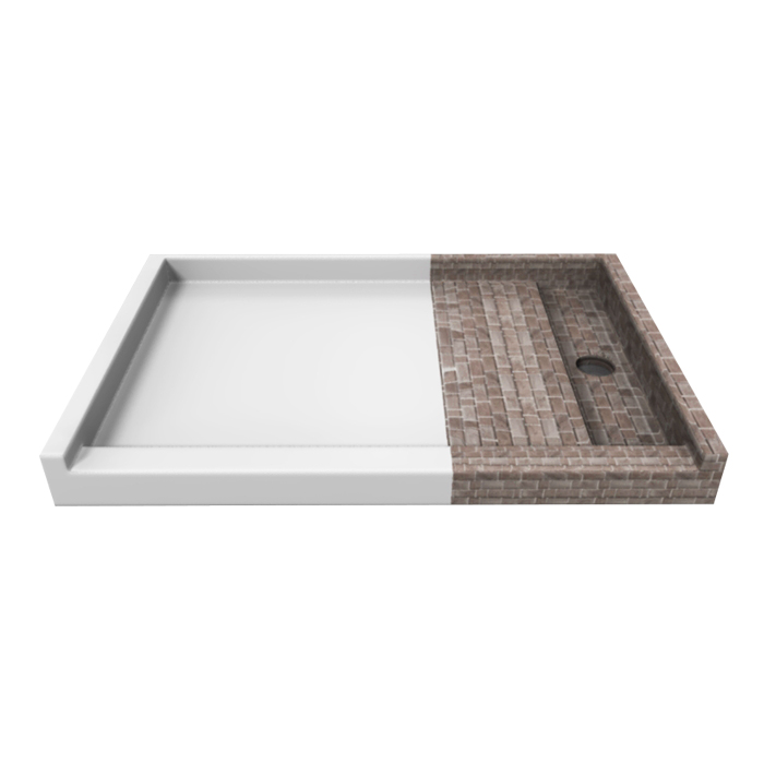 Linear Drain Single Threshold Tileme Shower Base (TMSBSTLD) - Image 2