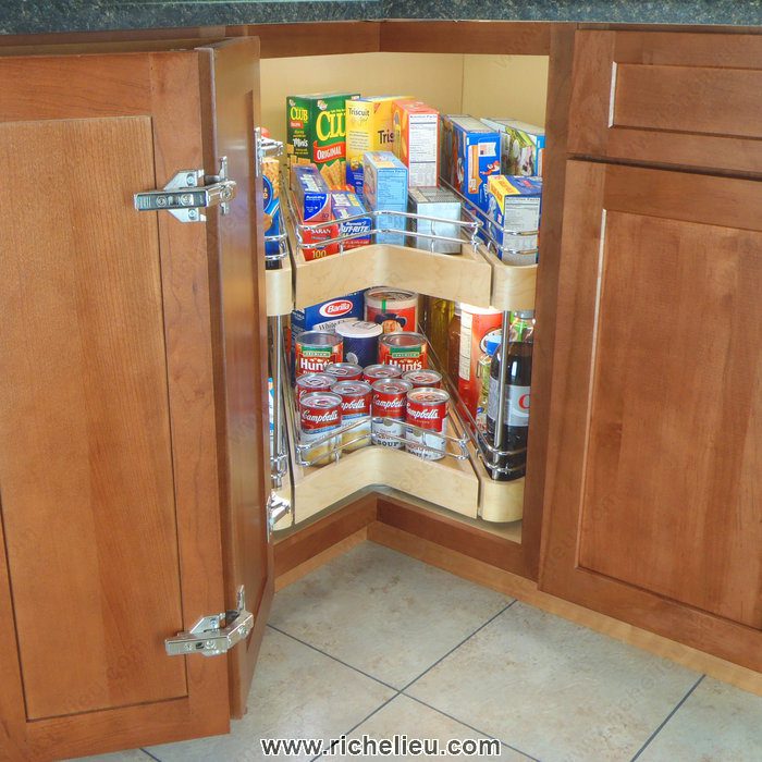 System with Two Swiveling Shelves and Drawers - 87301250