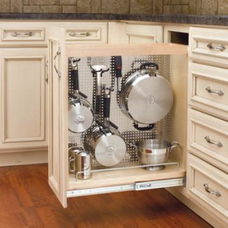 Base Cabinet Pullout Organizer with Stainless Panel Sink & Base Accessories