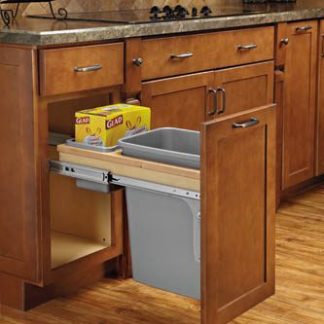 Single Soft-Close Top Mount 1.5" Face Frame Wood Waste Containers