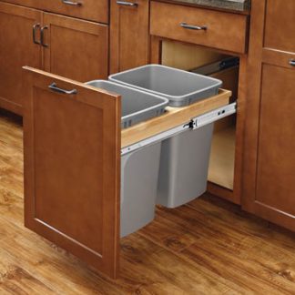 Double Soft-Close Top Mount 1.5" Face Frame Wood Waste Containers