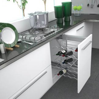 Pullout Wine Organizer w/ Soft-Close Sink & Base Accessories