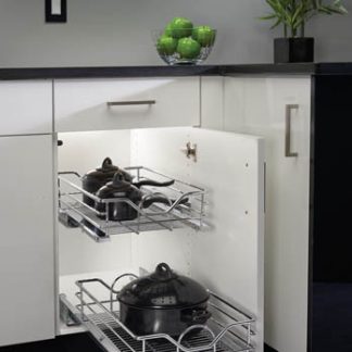 Base Cabinet Pullout Single Basket w/ Soft-Close Sink & Base Accessories