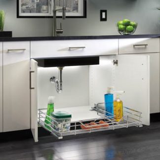 Undersink Pullout U-Shape Basket w/ Soft-Close Sink & Base Accessories