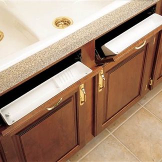 Tip-Out Tray LD Deluxe w/ 2 Pair of 45 Degree Hinges for Sink & Base Accessories