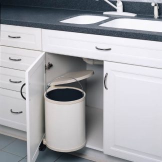 Single Round Pivot-out Metal Waste Containers