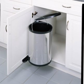 Single Round Pivot-out Stainless Steel Waste Containers