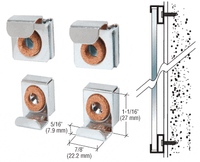CRL Nickel Plated E-Z Mount Mirror - 2 clips per set