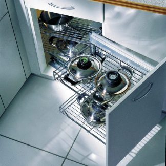 Magic Corner Set with Chrome Wire Baskets