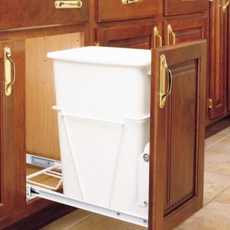 Single Bottom Mount White Wire 3/4 Extension Slides Waste Containers