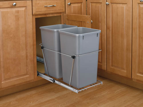 Double Bottom Mount Wire Waste Containers