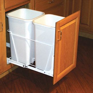 Double Bottom Mount White Wire Waste Containers