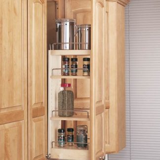 Cabinet Pullout Organizer with Wood Adjustable Shelves Wall Accessories