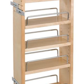 Cabinet Pullout Hood Organizer with Wood Adjustable Shelves Wall Accessories