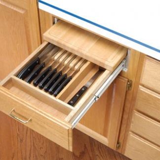 Complete System for Knives (includes Cutting Board) to Replace Existing Drawers