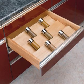 Cut-To-Size Insert Wood Spice Organizer for Drawers