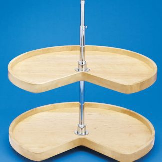 Kidney Shape Wood Classic 2 Shelf Corner Lazy Susans
