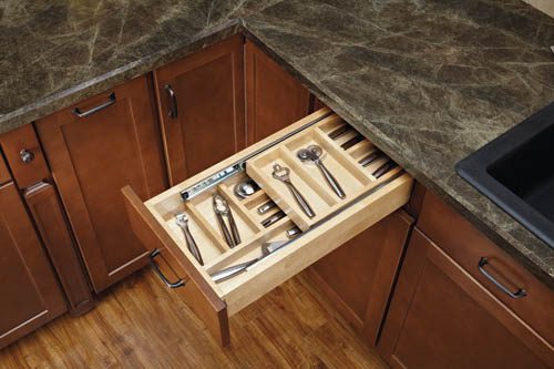 Complete System Two-Tier Soft-Close Cutlery Organizer to Replace Existing Drawers