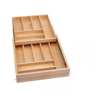 Complete System Two-Tier Cutlery Organizer to Replace Existing Frameless Drawers