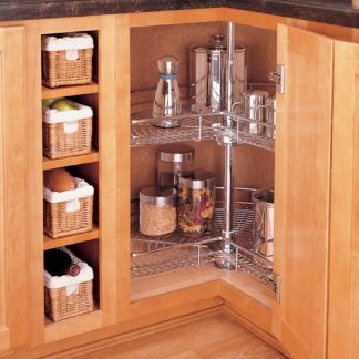 Kidney Shape Premiere Wire 2 Shelf Corner Lazy Susans