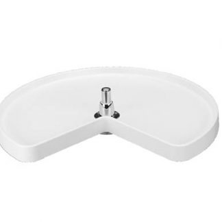 Kidney Shape RAS Polymer Single Shelf w/Bottom Mount Post Corner Lazy Susans