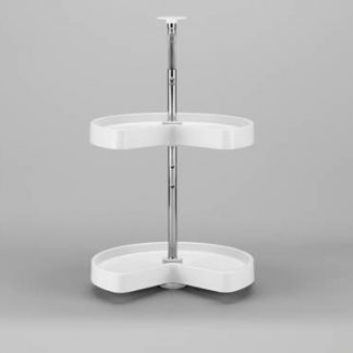 Kidney Shape LD Polymer 2 Shelf Corner Lazy Susans