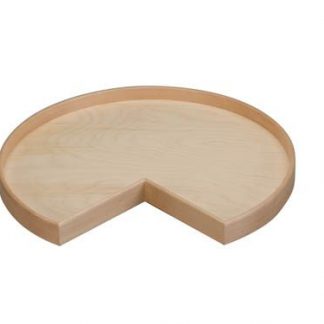 Kidney Shape LD Natural Wood Tall Tray w/ Aluminum Bearing Corner Lazy Susans