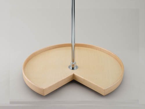 Kidney Shape LD Natural Wood 2 Shelf Corner Lazy Susans - Image 2