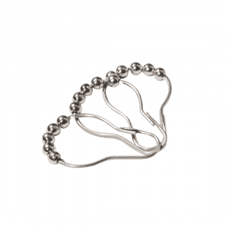 Taymor Deluxe Metal Shower Curtain Hooks with Roller Balls