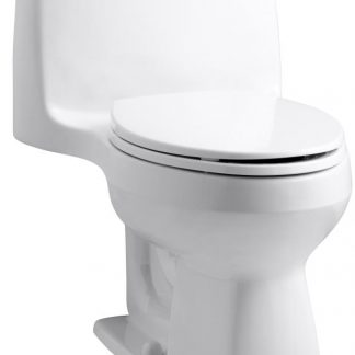Kohler Santa Rosa White Vitreous China 1.28 gpf Elongated Toilet left-hand trip lever with Class Five flush technology