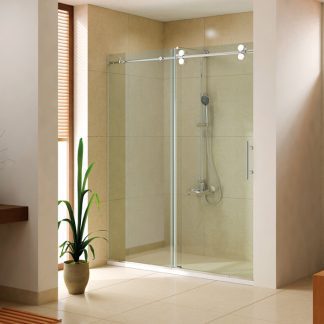 Rollers Shower Door with 1 Sliding Door & 1 Fixed Panel
