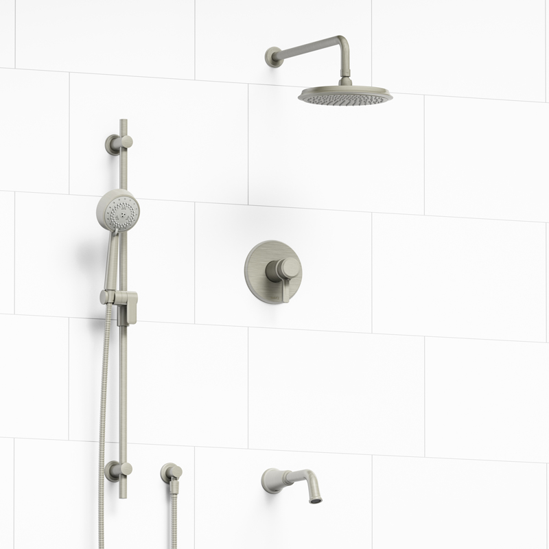 Momenti - Type T/P ½" coaxial 3-way system with hand shower rail, shower head and spout - KIT#1345MMRDJ - Image 7