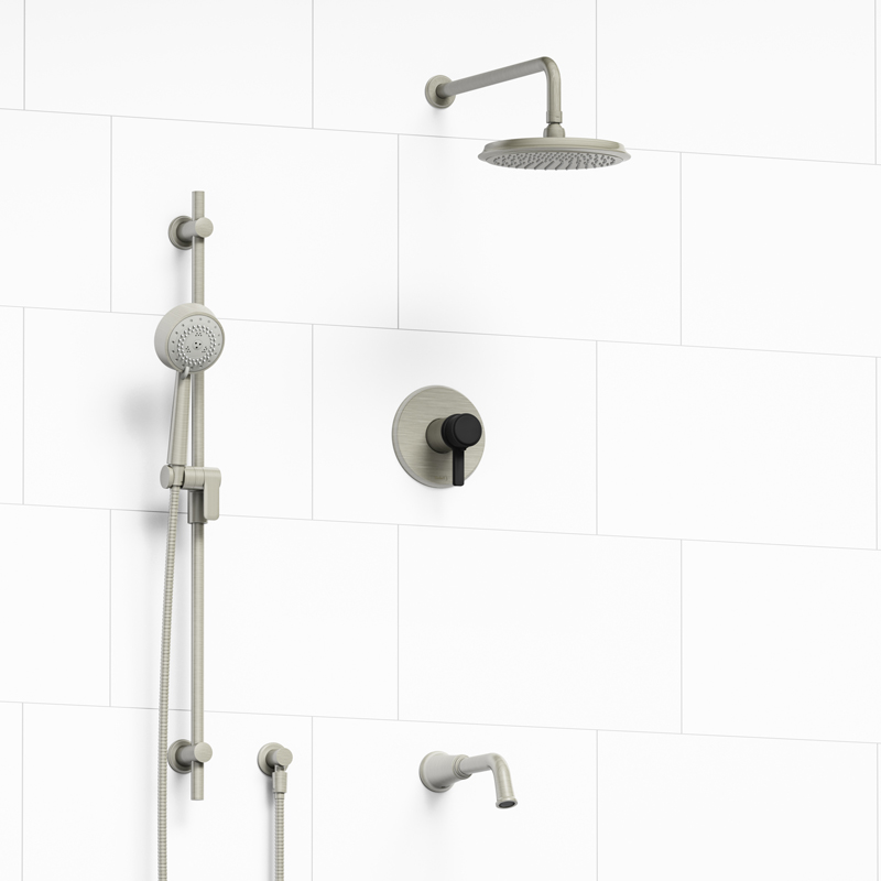 Momenti - Type T/P ½" coaxial 3-way system with hand shower rail, shower head and spout - KIT#1345MMRDJ - Image 6