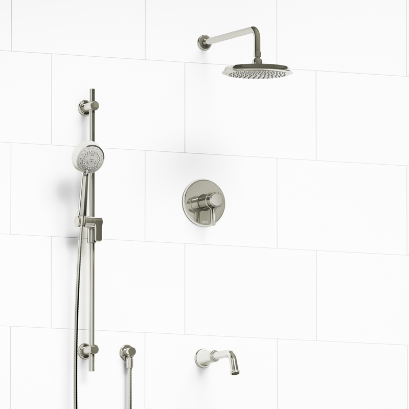 Momenti - Type T/P ½" coaxial 3-way system with hand shower rail, shower head and spout - KIT#1345MMRDJ - Image 3