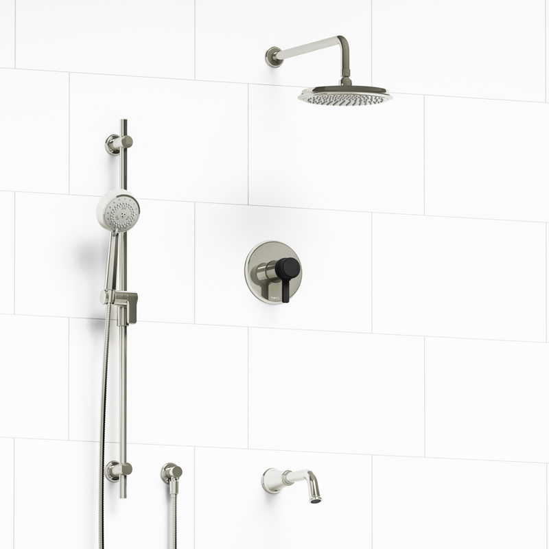 Momenti - Type T/P ½" coaxial 3-way system with hand shower rail, shower head and spout - KIT#1345MMRDJ - Image 2