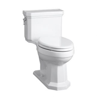 Kohler Kathryn® Comfort Height® one-piece compact elongated 1.28 gpf toilet with AquaPiston® flush technology, left-hand trip lever and concealed trapway - K-3940-0
